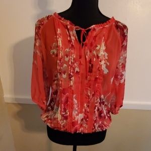 Sheer floral blouse